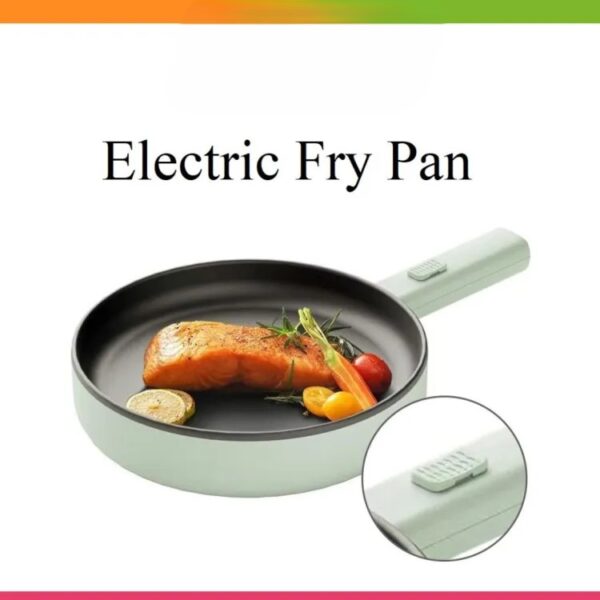 28cm Multifunctional Electric Frying Pan, Non-Stick Electric Skillet Pot Hot Pot with Long Handle Electric Frying Pan Temperature Control Electric Frying Pan