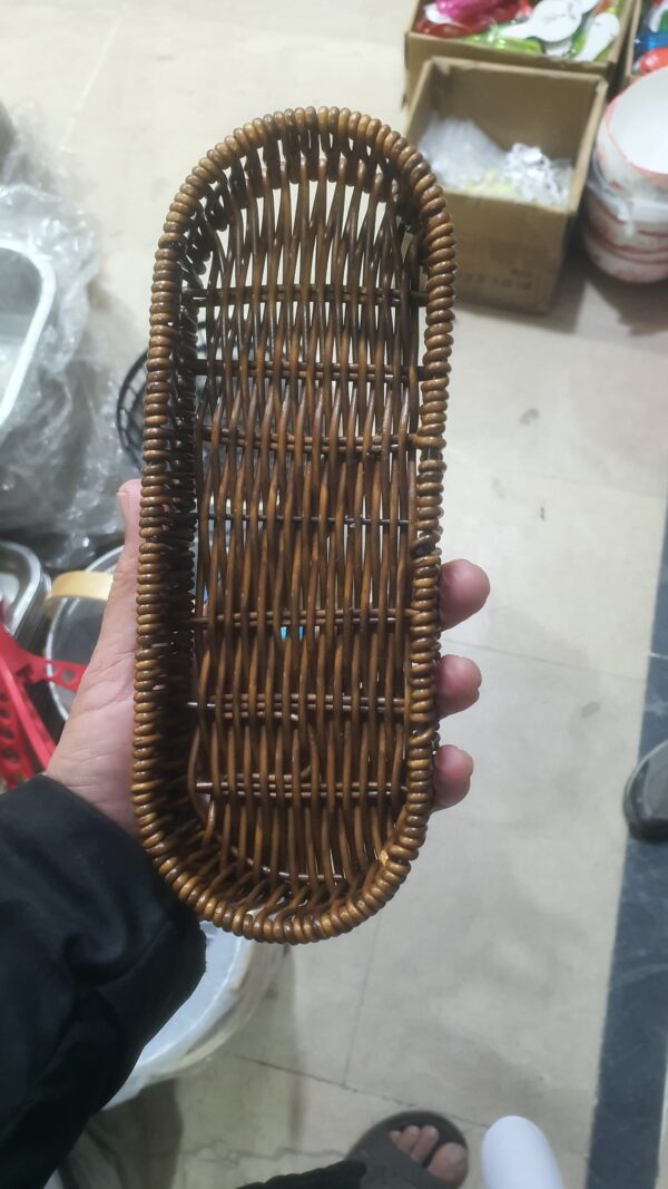 Rattan Woven Multipurpose Basket - Bread Basket, Storage Tray & Kitchen Cutlery Organizer for Home/Restaurant