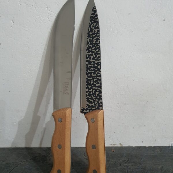 BASS Chef Knife Professional Sharp Kitchen Utility or All Around Knives with Chinese Damascus Design. FULL TANG BASS imported