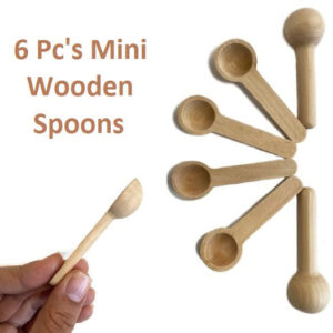 Pack of 6 - Mini Wooden Spoons, Spices Spoons