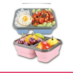 2-compartments-foldable-silicon-bento-box-with-fork-3377661.jpg 2 Compartments Foldable Silicon Bento Box With Fork