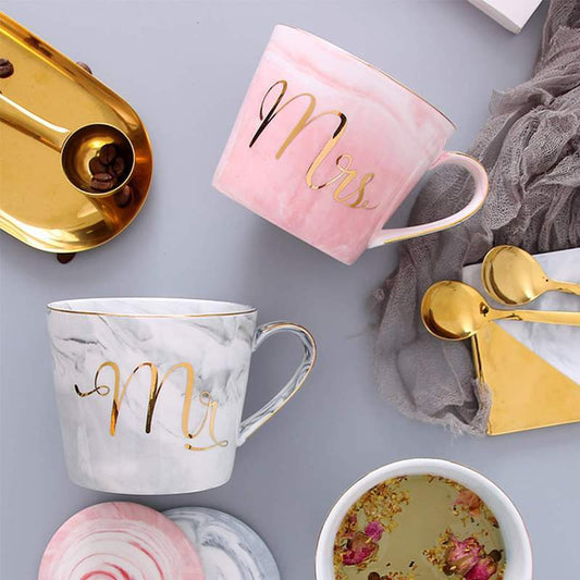 Mr. & Mrs. Marble Pattern Mug
