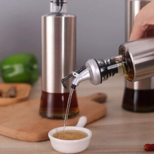 Stainless Steel Glass Oil Dispenser Bottle