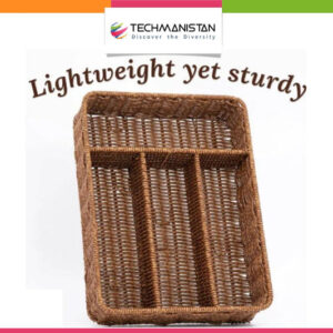 4 Compartment Rattan Spoon/Utensils Holder