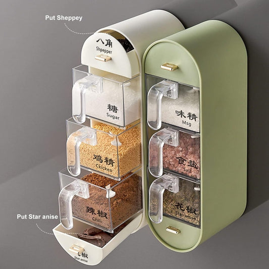 5 Compartments Wall Mounted Spice Organizer