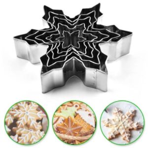 5 Piece's Snowflakes Cookie Cutter Mold