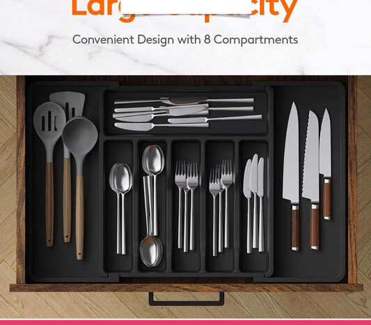 Multi Compartments Foldable Cutlery Holder