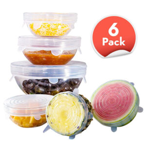 Stretch Lids Reusable Silicone Containers Food Covers Bowl (6 Pcs)