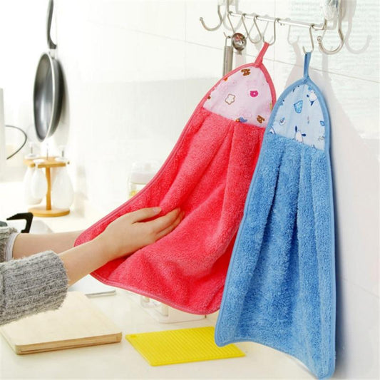 Pack of 2 - Super Absorbent Hanging Towel for Kitchen and Bathroom