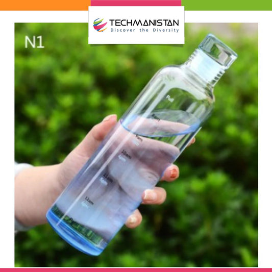 Clear Glass Water Bottle with Time Marker Cover