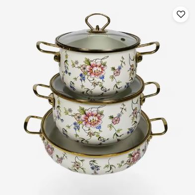 6pcs High Quality American Style Ceramic Enamel Pot With Lids