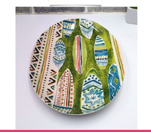 Ceramic Painting Printed Serving Plate