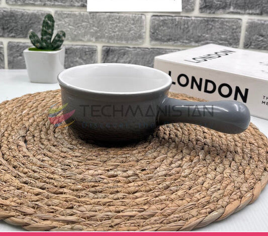 Ceramic Soup Bowl with Handle