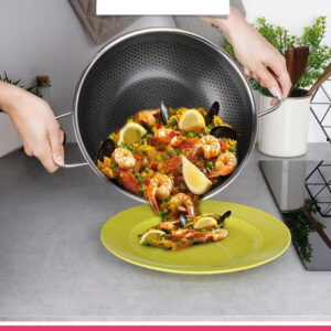 Honeycomb Print Laser Coated Karahi Frying Pan Without Lid