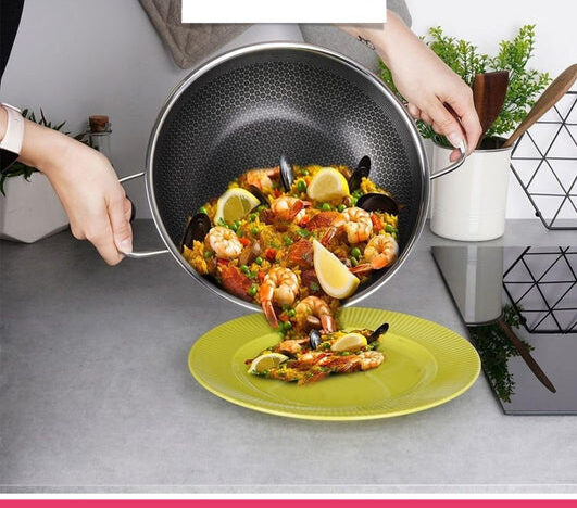 Honeycomb Print Laser Coated Karahi Frying Pan Without Lid