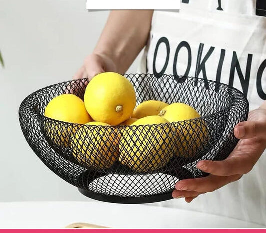 Dual Mesh Fruit Basket Nordic Round Storage Table Basket