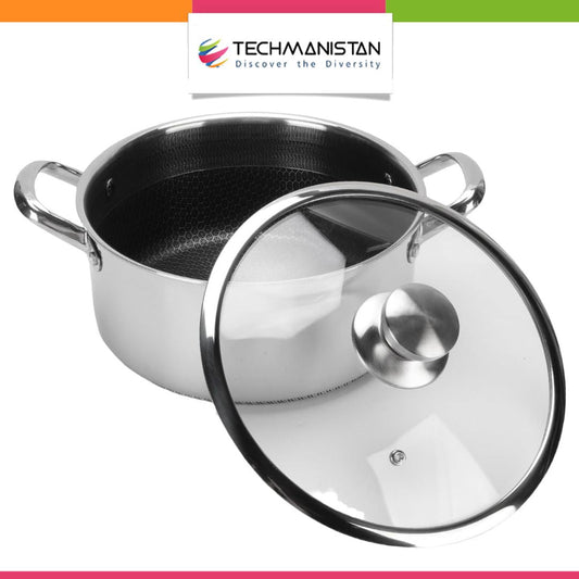 Single Sided Honeycomb Laser Coated Steel Soup Pot With Lid