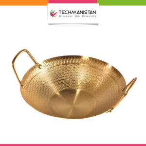 Golden Honeycomb Laser Coated Wok with Handles