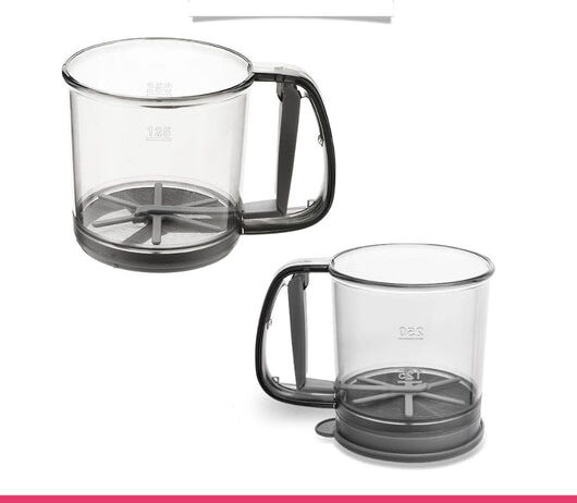Handheld Plastic Flour Shaker Mesh Flour Sifter