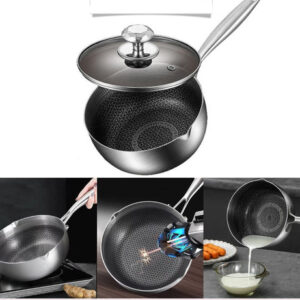 Honeycomb Print Laser Coated Nonstick Steel Soup Pot With Lid