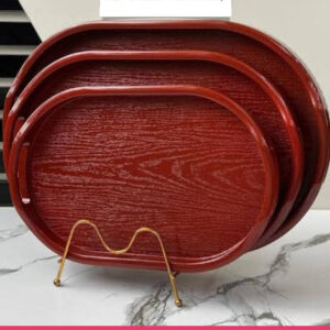 Set of 3 - Oval Serving Trays with Integrated Handles
