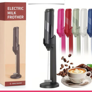 Battery-Operated Electric Milk Frother with Stand