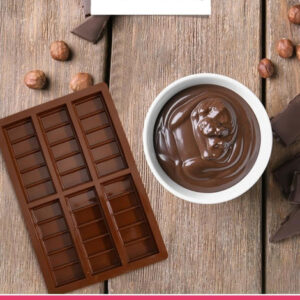 6-Cavity Silicon Chocolate Bar Mold