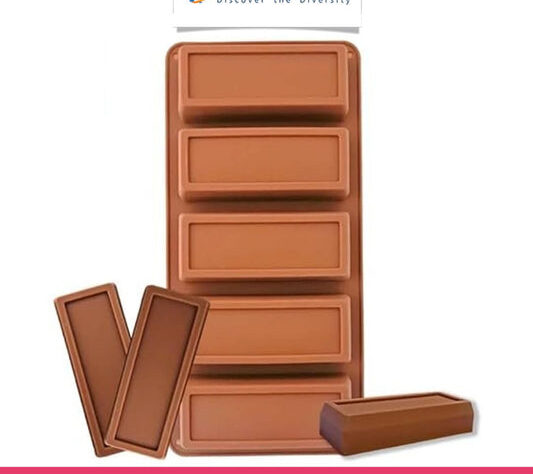 5-Cavity Silicon Chocolate Bar Mold