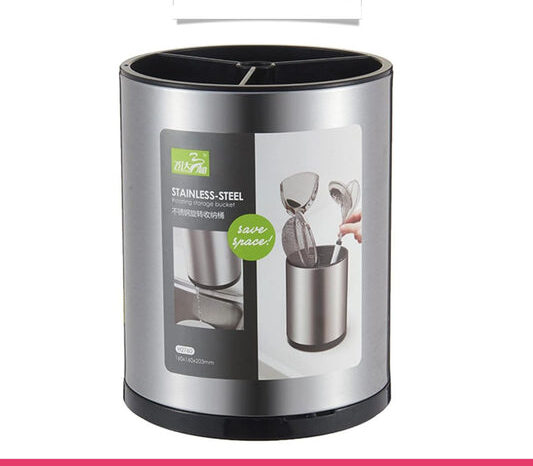 Rotating Kitchen Utensil Holder Stainless Steel