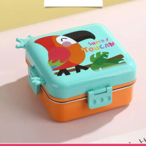 Parrot Themed 3 Compartment Stainless Steel Bento Box