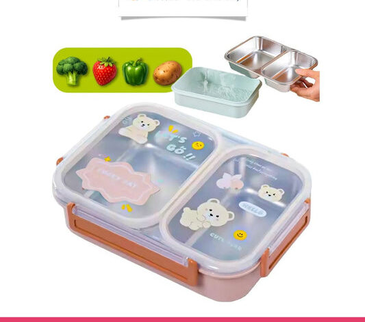 2 Compartment Insulated Lunch Box with Lid