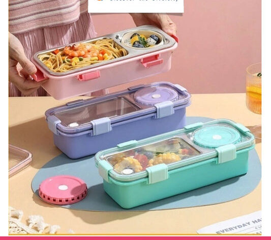 2/3 Compartment Lunch Box Stainless Steel Bento Box