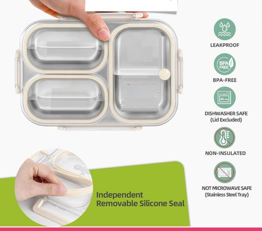 3 Compartment Insulated Lunch Box