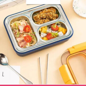Random Cartoon Themed 3 Compartment Insulated Lunch Box