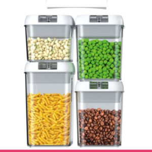 Set of 4 Airtight Food Storage Containers with Locks Lid