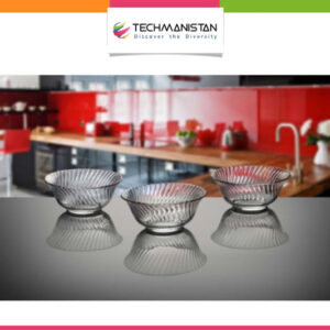 Set of 6 Diamond Fruit Bowls Clear Glass Dessert Bowl