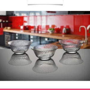 Set of 6 Diamond Fruit Bowls Clear Glass Dessert Bowl