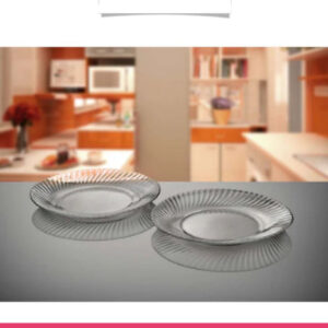 Set of 6 Diamond Quarter Plates Clear Glass Roti Plates