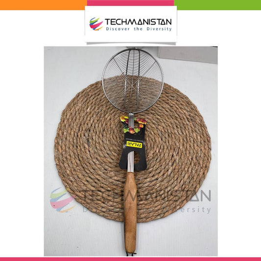 Frying Oil Strainer Spoon With Wooden Handle