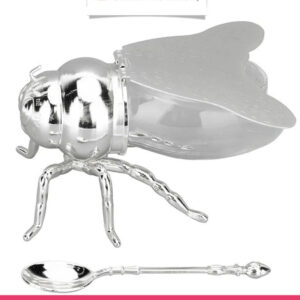 Honey Bee Shape Glass Honey Pot