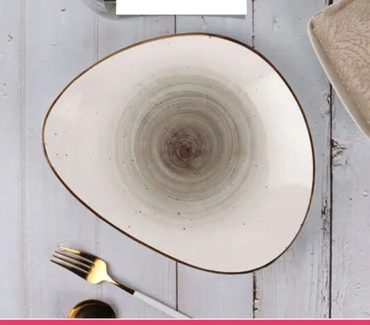 Irregular Ceramic Lunch Serving Plate