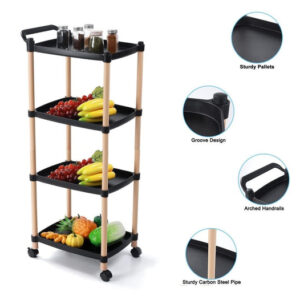 Multipurposed 3/4 Tier Rolling Cart with Wheels