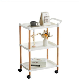 Multipurposed 3/4 Tier Rolling Cart with Wheels, Serving Cart with Handle Bar, Heavy Duty Shelving Unit Utility Storage Shelves Trolley, Storage Cart