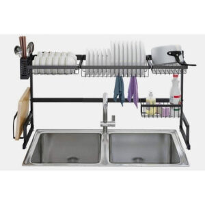 Over The Sink Dish Drying Rack and Storage Area