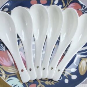 Pack of 6 - Ceramic Soup Spoons