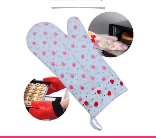 Random Design Cotton Gloves with Silicon Coating
