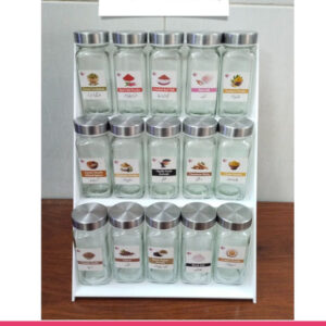 Set of 15 Spice Bottles with Stand, 3-Tier Spice Organizer