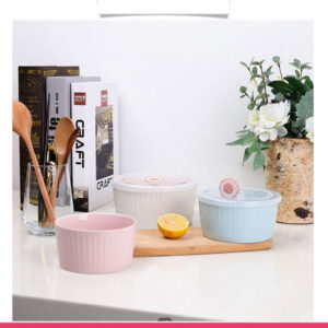 Set of 3 Ceramic Soup With Airtight Lid & Timer