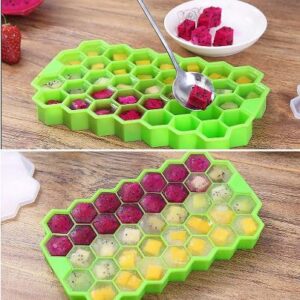 Silicone Honeycomb Ice Cube Tray with Cover