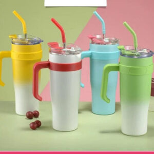 Stainless Steel 1250ml Tumbler with Straw and Handle